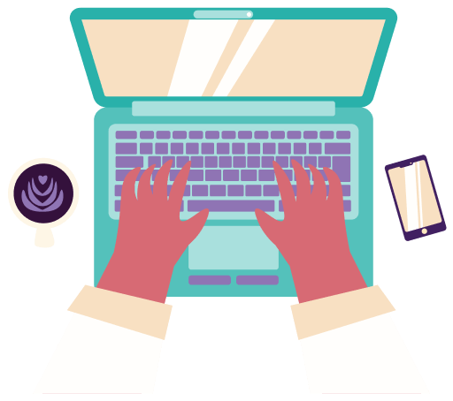 Illustration laptop typing